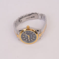 Two Tone Chain Wrist Watch Black R