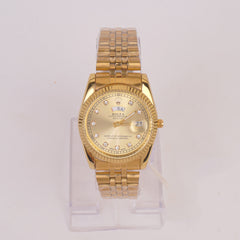 Golden Chain Wrist Watch With Golden Dial R
