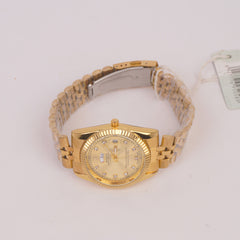 Golden Chain Wrist Watch With Golden Dial R