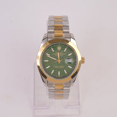 Two Tone Chain Wrist Watch Green R