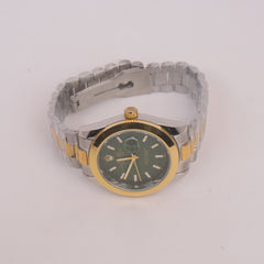 Two Tone Chain Wrist Watch Green R