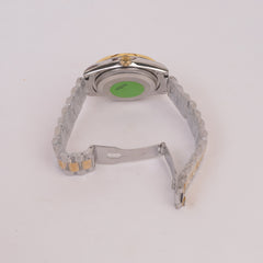 Two Tone Chain Wrist Watch Green R