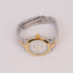 Two Tone Chain Wrist Watch White R