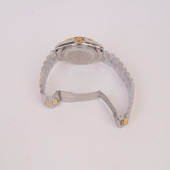 Two Tone Chain Wrist Watch White R