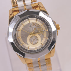 Two Tone Silver Chain Wrist Watch