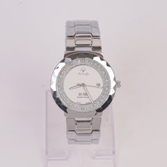 Silver Chain Wrist Watch with Whit Dial
