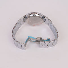 Silver Chain Wrist Watch with Whit Dial