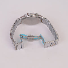 Silver Chain Wrist Watch with White Dial