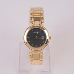 Women Chain Watch Golden with Black Dial