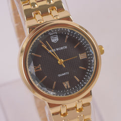 Women Chain Watch Golden with Black Dial