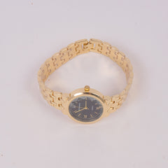 Women Chain Watch Golden with Black Dial