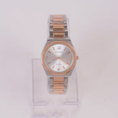 Two Tone Women Chain Watch Rosegold with Silver Dial
