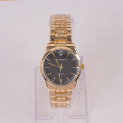 Women Chain Watch Golden with Black Dial