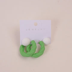 Rope Design Women Earring Green