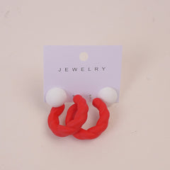 Rope Design Women Earring Red