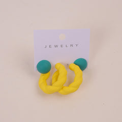 Rope Design Women Earring Yellow