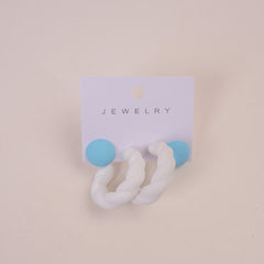 Rope Design Women Earring White