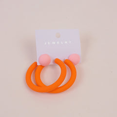 Round Shape Women Earring Orange