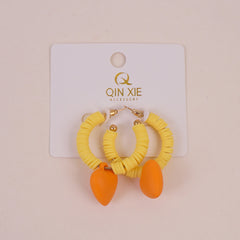 Heart Shape Women Earring Orange