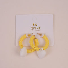 Heart Shape Women Earring White