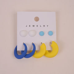 Woman Multi Color Earring 8 Pcs Set 1