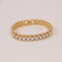 Two Tone Mens Golden Chain Bracelet