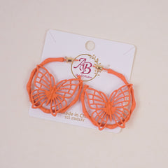 Woman's Casual Earring Spider Web Design Orange