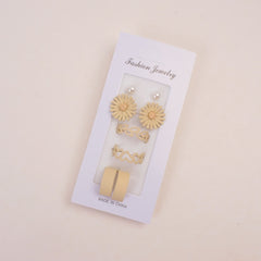 Woman's Earring 8pcs Set Beige