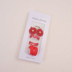 Woman's Earring 8pcs Set Red