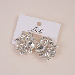 Woman's Flower Design Earring White