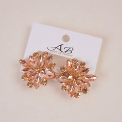 Woman's Flower Design Earring Orange