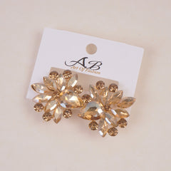 Woman's Flower Design Earring Off white