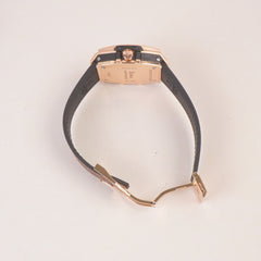 Brown Strap Rosegold Dial Men's Wrist Watch HB