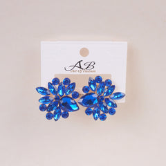 Woman's Flower Design Earring Blue