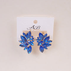Woman's Flower Design Earring Blue
