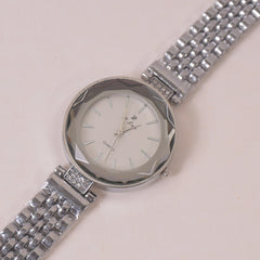 Woman Chain Wrist Watch Silver White