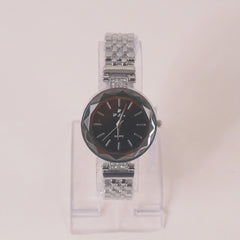 Woman Chain Wrist Watch Silver Black