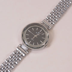 Woman Chain Wrist Watch Silver Black