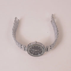 Woman Chain Wrist Watch Silver Black
