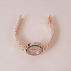 Woman Chain Wrist Watch Rosegold Pink
