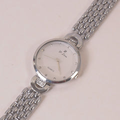 Woman Chain Wrist Watch Silver White