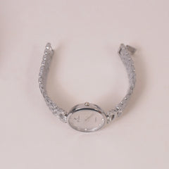 Woman Chain Wrist Watch Silver White