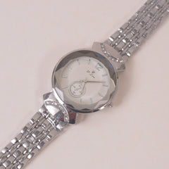 Woman Chain Wrist Watch Silver White