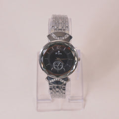 Woman Chain Wrist Watch Silver Black