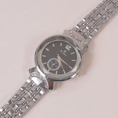 Woman Chain Wrist Watch Silver Black