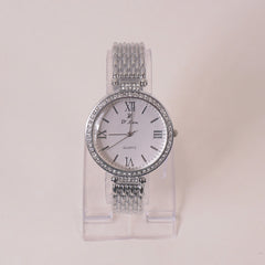 Woman Chain Wrist Watch Silver White