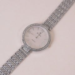 Woman Chain Wrist Watch Silver White