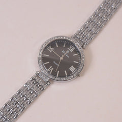 Woman Chain Wrist Watch Silver Black