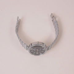Woman Chain Wrist Watch Silver Black