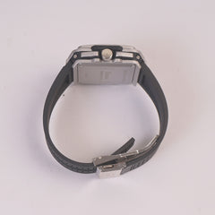 Grey Strap Silver Dial Men's Wrist Watch HB